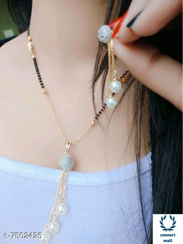 Ad Mangalsutra Pendant Earrings Set For Womens 